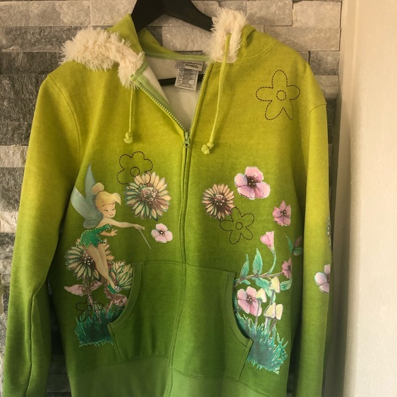Disney Tops - Disneyland Resort Tinkerbell Textured Hoodie